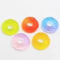 Gradient Transparent Cabochon Round Donut Big Hole Resin Charms Simulation Food DIY Craft Decoration Beads Jewelry Ornament