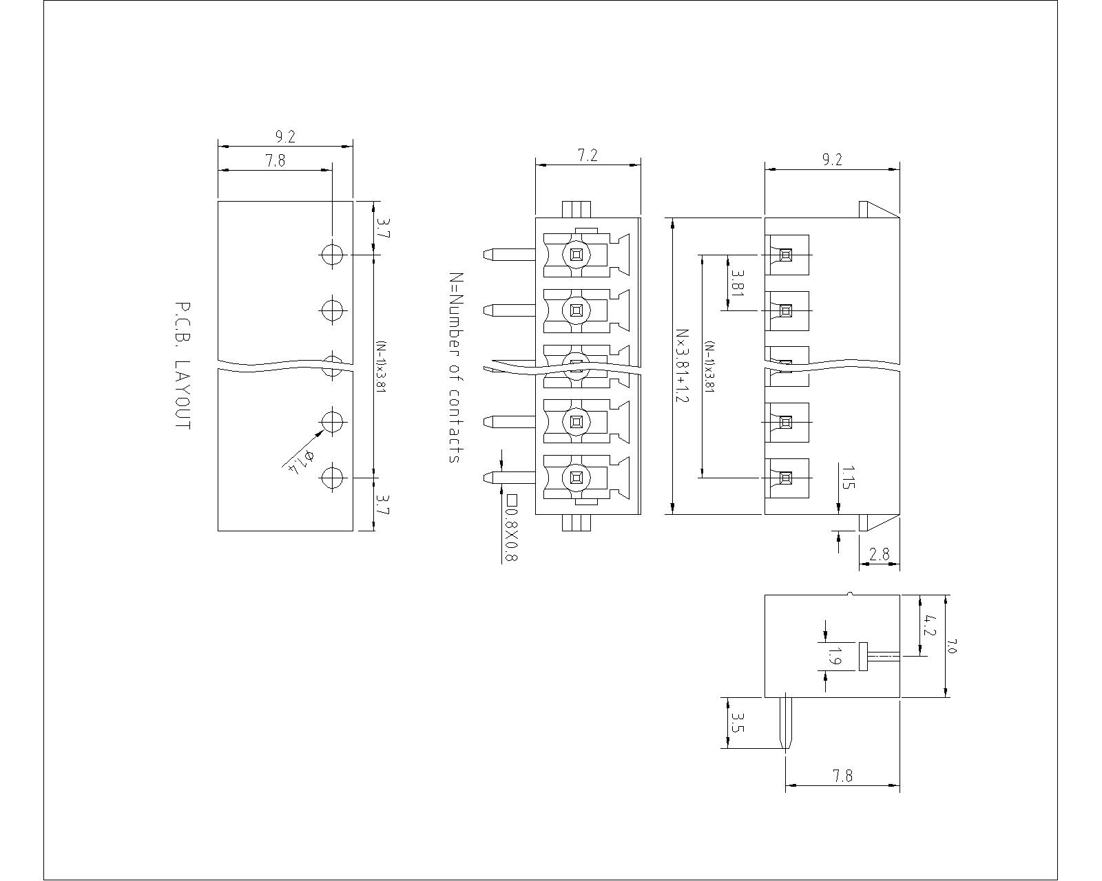 AT837R-3.81XXX-A Plug-in Terminal Block Male AT837R-3.81XXX-A Plug-in Terminal Block Male