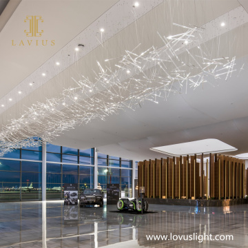 White technology sense chandelier Large-scale custom project chandelier Creative chandelier shopping mall science chandelier