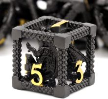 Dragon In the Cage Hollow DND Dice Set, Metal Dice 7-Piece RPG Gaming Dice for RPG Pathfinder, MTG and Other Tabletop Games