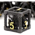 Dragon In the Cage Hollow DND Dice Set, Metal Dice 7-Piece RPG Gaming Dice for RPG Pathfinder, MTG and Other Tabletop Games