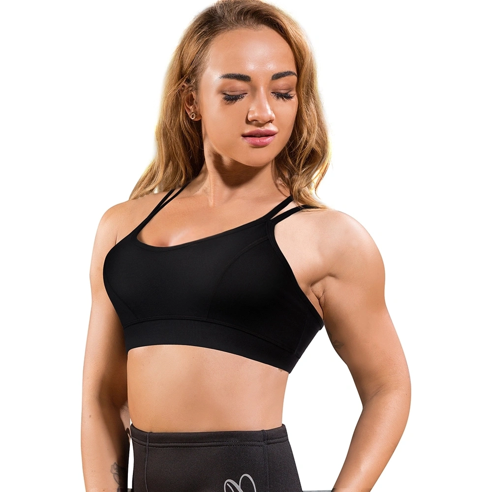 Ladies Cross Back Sport Bra Workout Fitness Padded Yoga Tops