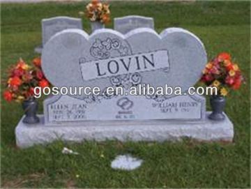 American style double heart with love design tombstone