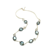 Women String Necklace with Crystals 1207-I