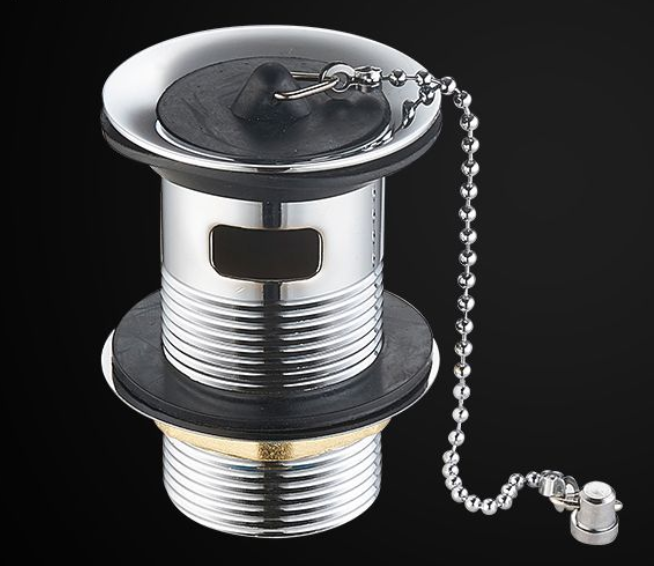 オーバーフローホール付きの洗浄Bsain廃棄物排水用のゴム製プラグと鉄チェーン付きシンク排水