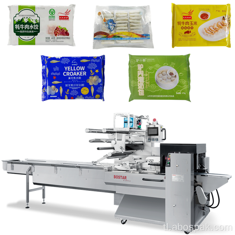 awtomatikong dumpling na may tray flow packing machine