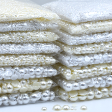Wholesale 10000 Pcs 3-20 mm Acrylic Half Round White Ivory Imitation Pearl Loose Beads Jewelry Grament Clothes Bags Accessories