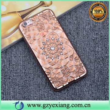 sunflower design diamond case cover for lg k4 chromed tpu case