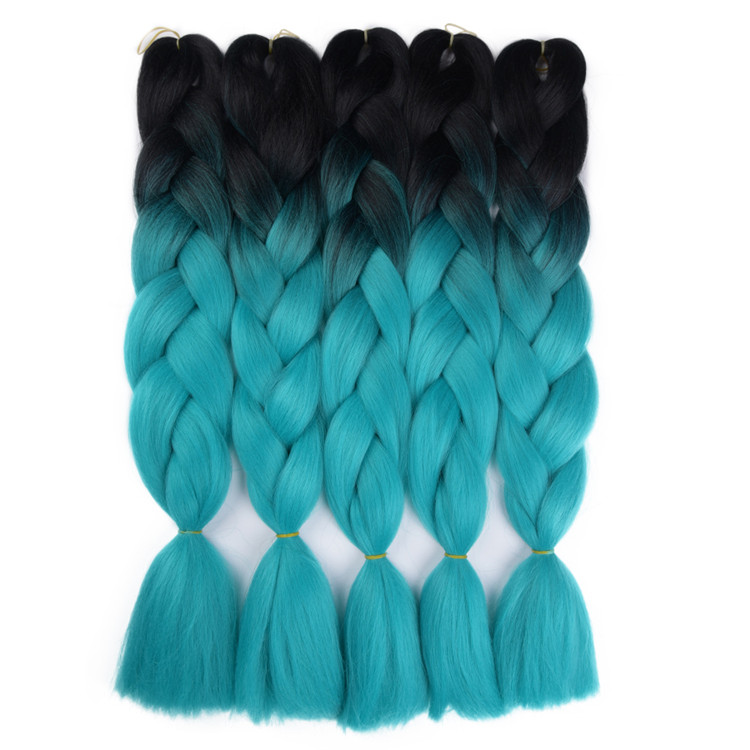 Wholesale Braiding 24 Inch 100G Braid Ombre Two Tone Color High Temperature Synthetic Fiber Braiding Hair Extension