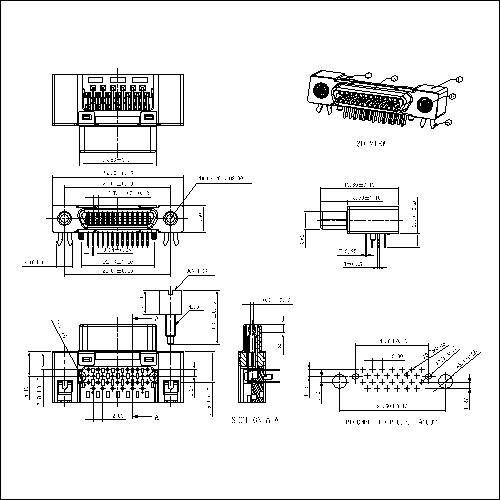 1.0mm Series 26P Receptcales Headers Right-Angle Mount Type VHDCIR100-M26X