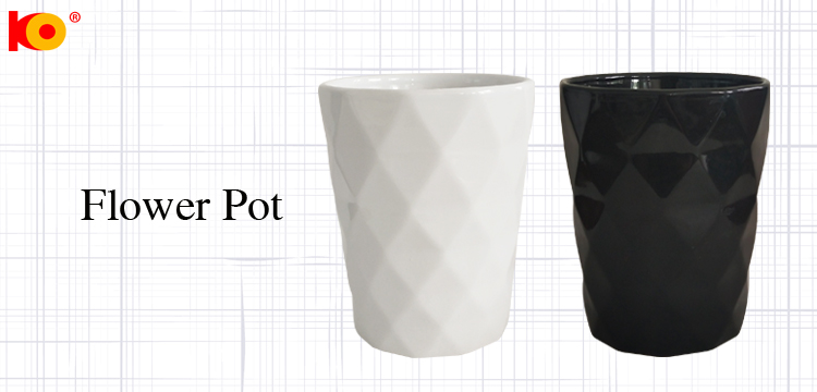 Wholesale high quality black personalized ceramic flower pot