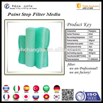 Paint booth synthetic fiberglass filter rolls material