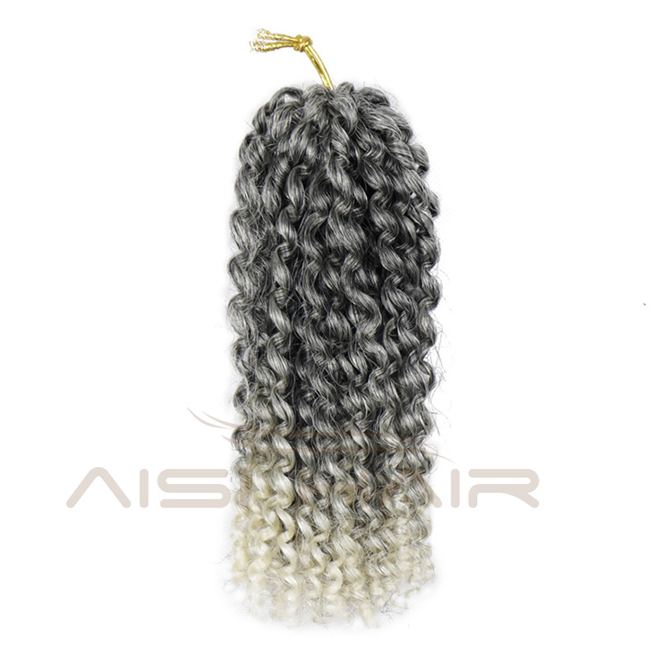 Aisi Hair Ombre Grey Blonde Purple Brown Synthetic Marly Braiding Hair Extensions Afro Curly Crochet Hair Braids for Women