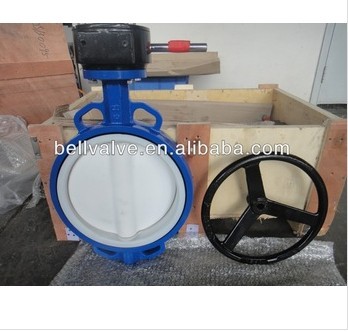 Full PTFE coated butterfly valves flanges for acid