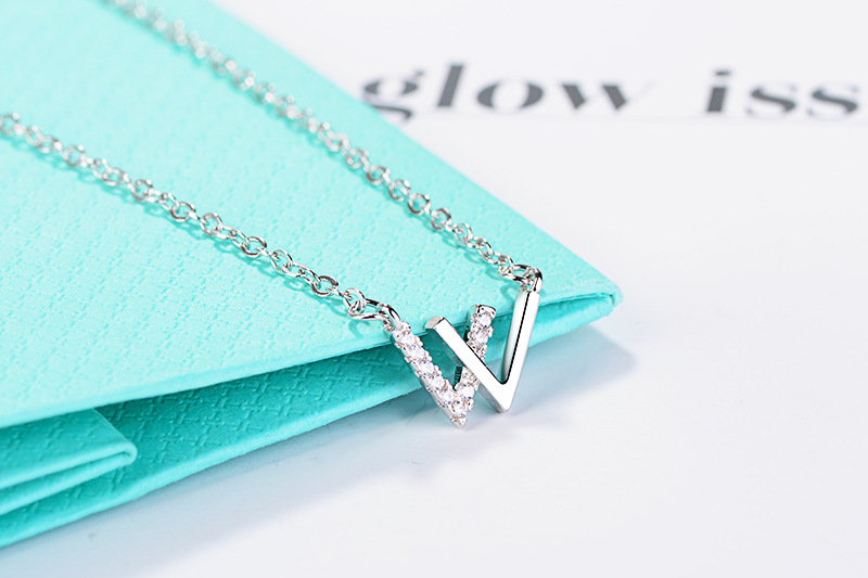 initial necklaces fancy diamond necklace pendant letter necklace jewelry W cross unit jewellery designs