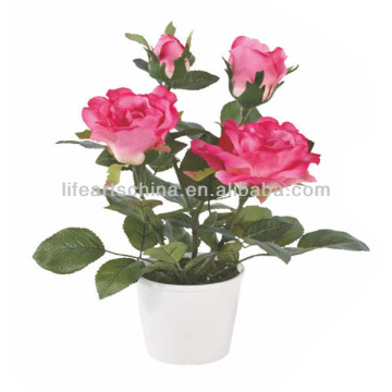 artificial flower,35cm artificial rose bonsai, potted rose