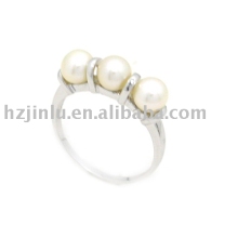 sterling silver pearl ring, pearl ring(R010308)