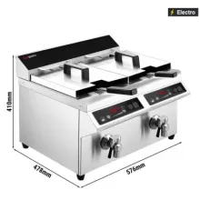 Electric Deep Fryers CE Industrial Counter Top Double Tanks Fryer