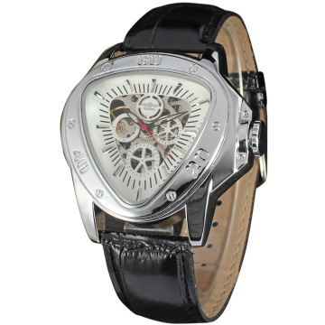 winner triangle case mechanical watch with small dial