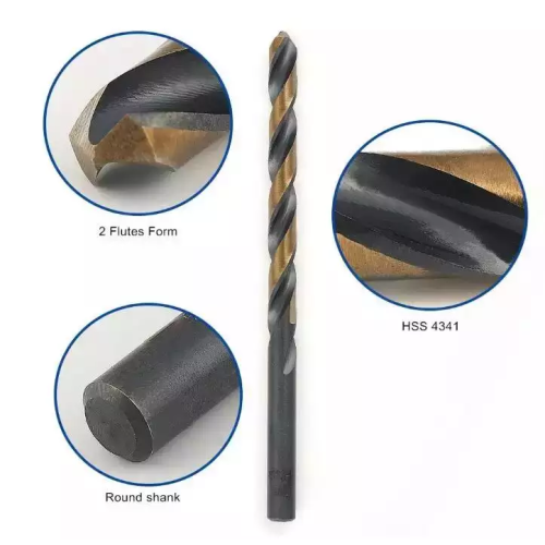 Popular Black and Gold Finish Drill Bit HSS Twist Drill Bits dengan kes penyimpanan diindeks logam untuk keluli tahan karat logam