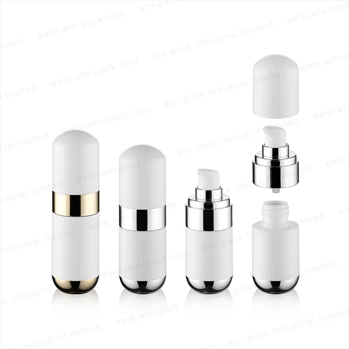 Winpack White Plastic Lotion 20ml 40ml Airless Bottle with Silver Pump