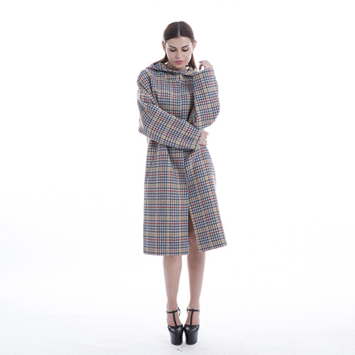 2019 colour checked cashmere overcoat