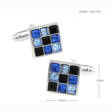 2016 Newest Fashion Jewelry Cufflinks, Square Mens Crystal Cufflinks