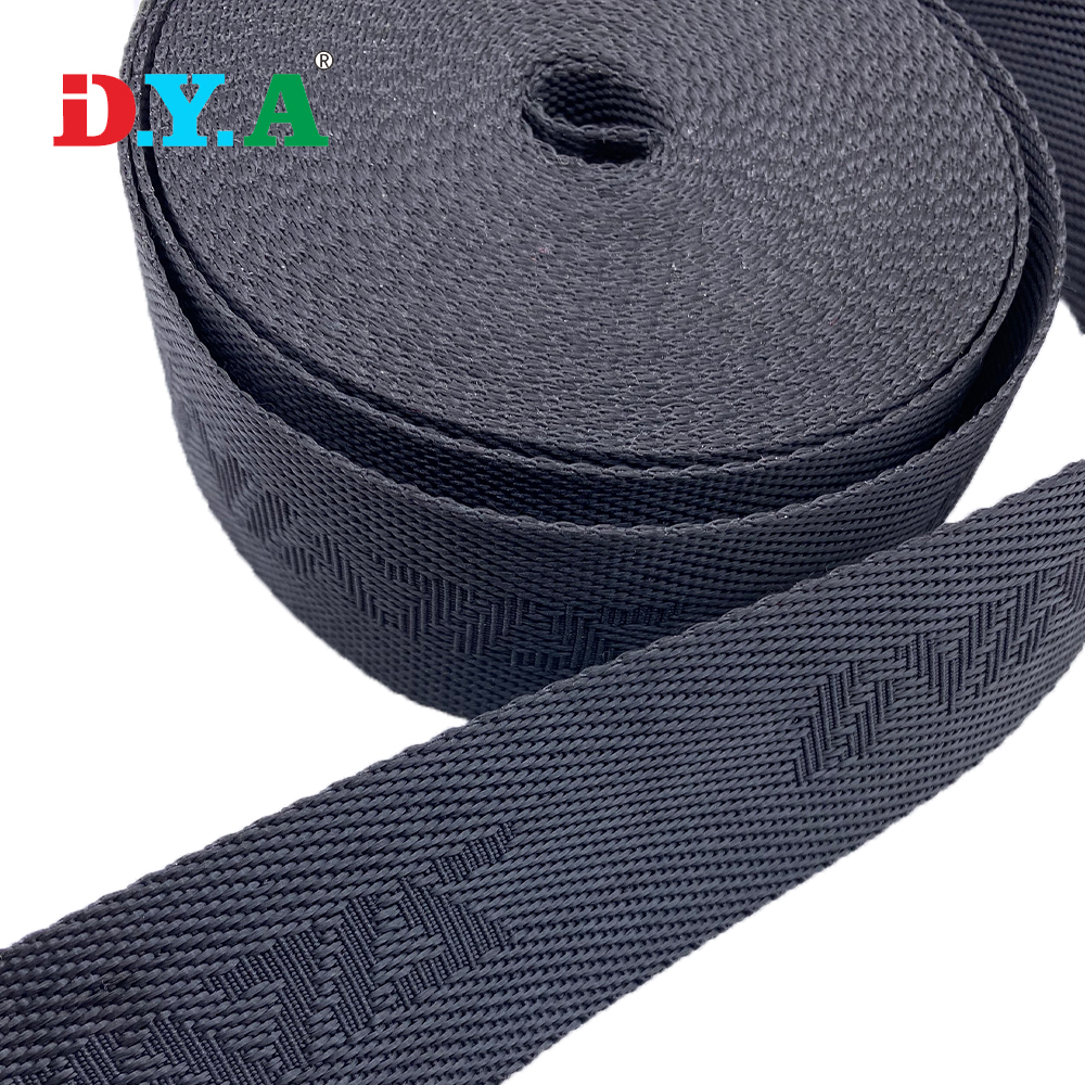 Jacquard webbing OEM design PP /polypropylene webbing colorful pp webbing for bag straps