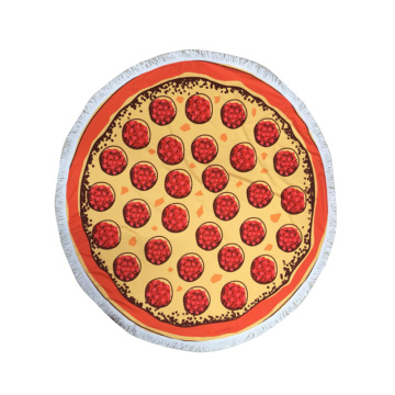 Pizza özel logo promosyon mikrofiber plaj havlusu