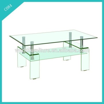 latest design rectangular glass top coffee table