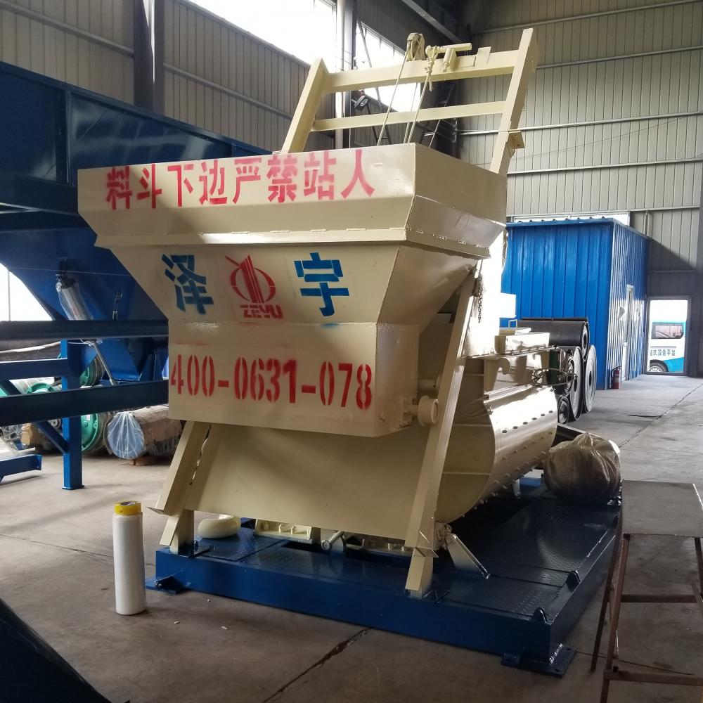 JS self propelled concrete mixer with mechanical hopper