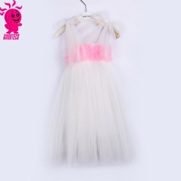 Hot sale girl's dress, girls white sling flower dress