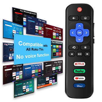 RC280 RC282 TV Remote Control Compatible with Roku, TCL, Hisense, Element, Insignia & JVC Smart TVs