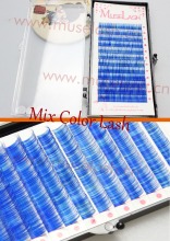 New designed Custom-made mixed colored in one row false eyelash individual mink eyelash extension