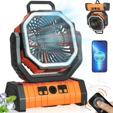 20000mAh Rechargeable LED Lantern Fan: Portable Camping Fan with 8H Timer