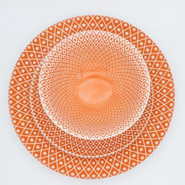 Orange pad printing European pattern dinner sets