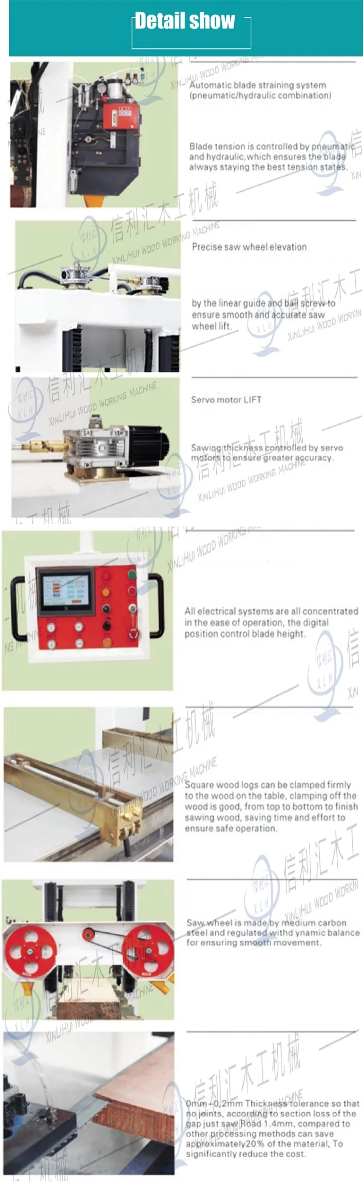 Plate Type Square Wood Edge Saw Manufacturer Slippery Saw Cheap Sawing/ Hardwood Long Band Sawing Machine Edge Saw Woodworking Rubber Finger Joint Board Gantry