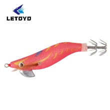 LETOYO Wholesale SaltWater Squid Jig 3.5# Luminous Wooden Shrimp Squid Jig for Fishing EGI