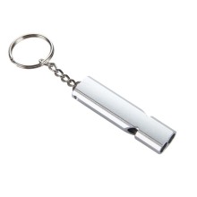 High Pitch Double Tubes Survival Whistle with Keychain