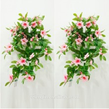 high quality wall hanging flower bush pink silk artificial flower for sale