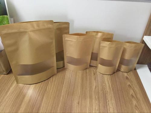 Kraft Paper Stand Up Pouch With Window