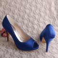 Sapatos de dedo aberto azul para tamanho 6 do casamento