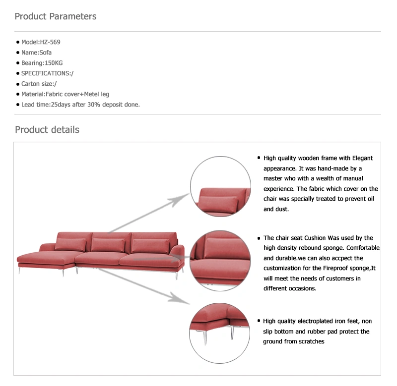 Nordic Sofa Combination Size Household Corner Fabric Latex Sofa