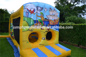 pirate ship bounce house combo with slide inside