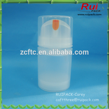 PP clear airless bottle 30ml/airless cosmetic bottle 30ml/plastic frost airless pump bottle