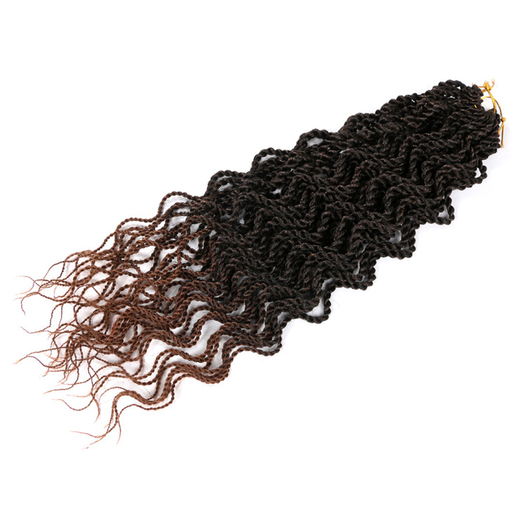 Senegalese Twist Crochet Braids Wavy Senegalese Braids  Synthetic Hair Braids Preloop Extensions 18inch 15strands/pack