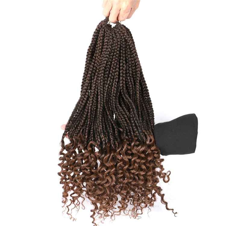 18inch box braids goddess crochet hair synthetic extension with flashy curl faux locs