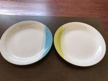 Hand-painted color-matching ceramic plate household simple plate