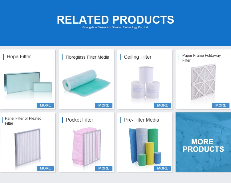 Clean-Link Good Service Manufacturer F7 Pocket Air Filter for Clean Room