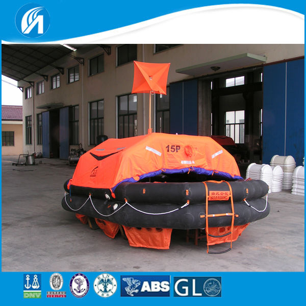 throwing inflatable life raft 15 person life raft solas marine vessel boat liferaft